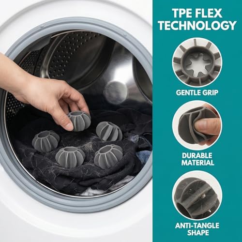10 Pack Large Laundry Balls for Washing Machine, Reusable Anti-Tangling Washer Agitators to Prevent Clothing Entanglement,Anti-Static Laundry Balls for Cleaner Softer Clothes, Reduce Tangles