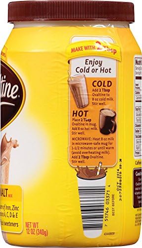 Nestle Ovaltine Classic Malt Beverage, 12-Ounce Canisters (Pack of 6)