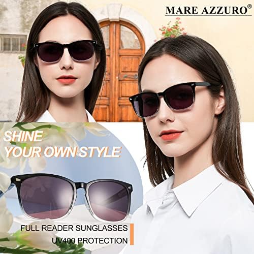 MARE AZZURO Reader Sunglasses 2.0 Women Outdoor Sun Reading Glasses 1.00 1.25 1.50 1.75 2.00 2.25 2.50 2.75 3.00 3.50 4.00 (Black+clear, 200)