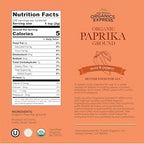 HQOExpress Organic Paprika – Non GMO, Kosher, USDA Certified Organic Ground Paprika Powder – Sweet and Mildly Spicy Seasoning for Soups, Chilis, Sauces and Stews, 16 oz. Chef Jar