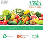 Keep it Fresh Produce Bags - 30 Reusable BPA Free Freshness Produce Bags & Twist Ties - Keeps Fruits, Veggies, and Flowers Fresher Longer