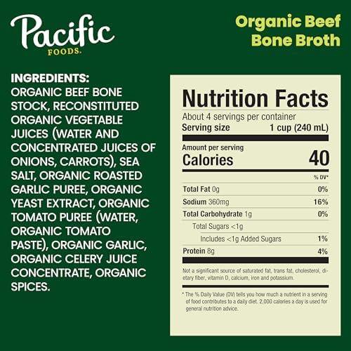 Pacific Foods Organic Beef Bone Broth, 32 oz Carton