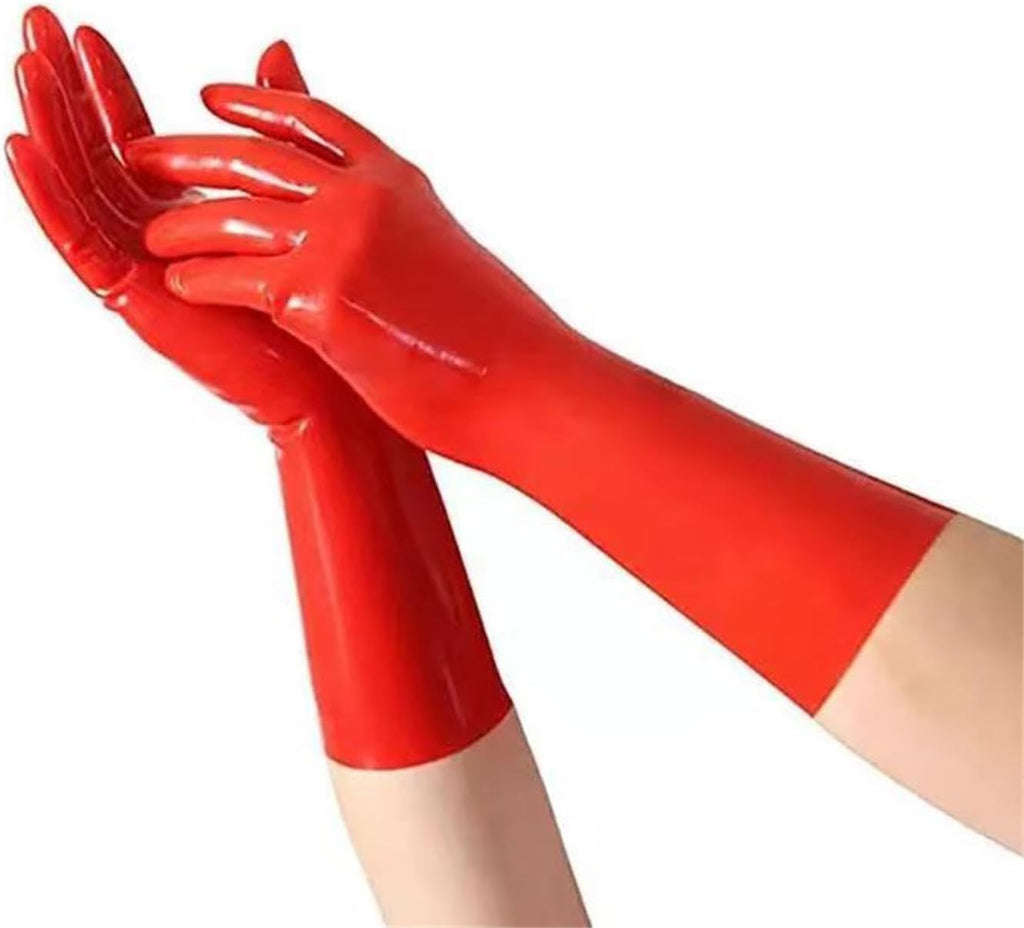 Latex Gloves Red Rubber Gloves Latex Clothing Accessories,Natural Latex One-time Molding Unisex
