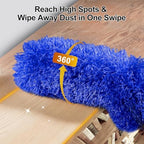 Tiumso Dusters for Cleaning,Microfiber Feather Duster 5-in-1 Kit, Duster with Extension Pole 100 Inches, Cobweb Duster, Microfiber Dusters for High Ceilings and Fans, Blinds and Cars