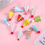 Set of 116,Mini Birthday Hats Cake Toppers Mix Birthday Hats Cupcake Topper Pick DIY Cake Dessert Decoration for Baby Shower Cake Supplies