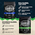 Bourbon & Whiskey Barrel Aged Coffee Box Set - 4-Bag Roasted Coffee Sampler - Bourbon Colombian, Malt Whiskey Sumatra, Rye Whiskey Ethiopian, Rum Barrel Rwanda, (Ground, 4 Ounce (Pack of 4))