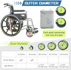 2-Pack Wheelchair Wheel Covers- Dust-Proof Floor Protectors, Non-Slip & Silent Rolling Covers for Indoor Use - Universal Fit for Most Wheelchair Tires (Brown, 22 Inches)