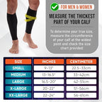 Calf Compression Sleeves for Men and Women - (2 Pair) Footless Compression Socks Support for Running, Cycling, Sports - Leg Sleeve Brace, Helps with Pain Relief