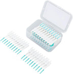 TOPINCN 200Pcs Interdental Brush, Toothpick Flossing Tooth Tool Professional Brush Micro Tight Cleaner with Portable Case(Mint Green)