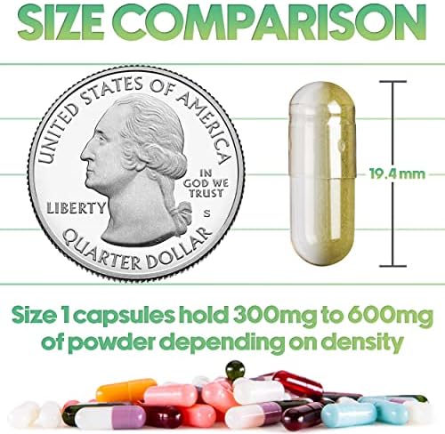 XPRS Nutra Size 1 Empty Capsules - 1000 Count Empty Vegan Capsules - Vegetarian Pills DIY Vegetable Capsule Filling- Veggie Pill Caps for Do-It-Yourself Supplements (White)