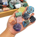 SeeuFun 80+Pcs(5lb) Natural Rocks for Tumbling,28Kinds+ Bulk Gemstone Raw Crystals Rough Stones for Polishing Wicca & Reiki Crystal Healing 1''-2''
