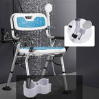 HUHJYUGE Shower Chair for Inside Shower, Shower Chair Foldable, Shower Chair with Arms and Back for Seniors, Portable Adjustable Height Non-Slip Shower Chair for Adults (B)