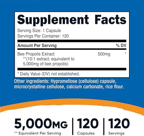 Nutricost Bee Propolis Extract 120 Capsules for 120 Servings Per Bottle - Gluten Free and GMO Free, Vegetarian Dietary Supplement