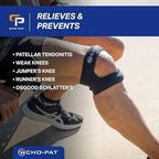 Cho-Pat Dual Action Lite, Adjustable & Lightweight Knee Support Strap for Tendonitis, Meniscus Tears, and Pain Relief, Large/X-Large (OSFM)