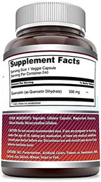 Amazing Formulas Quercetin 500mg Veggie Capsules Supplement | Non-GMO | Gluten Free | Supports Overall Health & Well Being (240 Count)