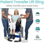 Vive Transfer Sling for Elderly & Disabled - Patient Transfer Lift Assist Device for Wheelchair - Transfer Board Alternative for Stairs, Chairs & Cars - Portable Stair Lift for Seniors & Adults
