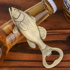 LKKCHER Bass Beer Bottle Opener, Fishing Gifts for Fisherman, Bass fish Decoration, Birthday Fathers Day Christmas Gifts for Men Women Dad Fisherman, Bronze beer accessories with Bag