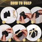 Jutom 100 Pcs Mini Favor Boxes Extra Small Candy Boxes Paper with Gold Ribbon for Baby Shower Birthday Wedding Anniversary Supplies(2 x 2 x 2 Inch,Black)