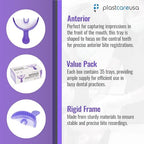 35 Anterior Disposable Dental Bite Registration Trays, Dental Impressions Trays for Teeth Molds, 1 Box of 35 Bite Trays