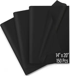 SANZIX 150 Sheets Black Tissue Paper for Gift Bags Bulk 14x20 Inch- Black Wrapping Paper for Christmas Gifts, Xmas Decorations, DIY, Halloween, Holiday Décor - Christmas Wrapping Tissue