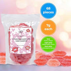 Gift Boutique Valentine Pucker Lips 1 Lb Gummy Lip Candy Assorted 68 Pack Cherry Watermelon Strawberry Flavored Chewy Sugar Sanded Bulk Party Treats
