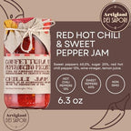 ARTIGIANI DEI SAPORI - Calabrian Red Hot Chili & Sweet Pepper Jam, 6.3 oz, Red Pepper Jelly, Product of Italy