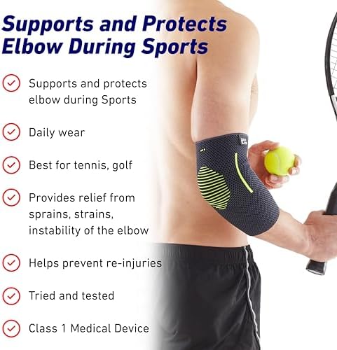 Neo G Elbow Support for Tennis, Golf, Sports, Tendonitis, Joint Pain Relief - Tennis Elbow Support - Golfers Elbow Brace Arm Support - Multi Zone Elbow Compression Sleeve - Breathable, Lightweight - M