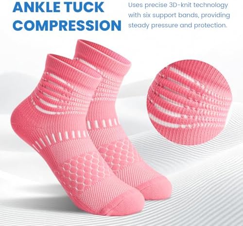 IRAMY Ankle Compression Socks for Women Men Plantar Fasciitis Relief 3/5 Pairs Cushioned Athletic Running Socks