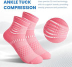 IRAMY Ankle Compression Socks for Women Men Plantar Fasciitis Relief 3/5 Pairs Cushioned Athletic Running Socks