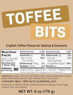 Crunchy English Toffee Bits for Baking & Desserts – Butter Toffee Chips for Cookies, Ice Cream, Candy Making & Coffee Frappes – Sweet Crispy Pieces for Baking Treats (6 Ounce)