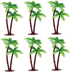 18pcs Palm Tree Cake Toppers Tropical Coconuts Cake Decor for Birthday Wedding Summer Luau Party Favors