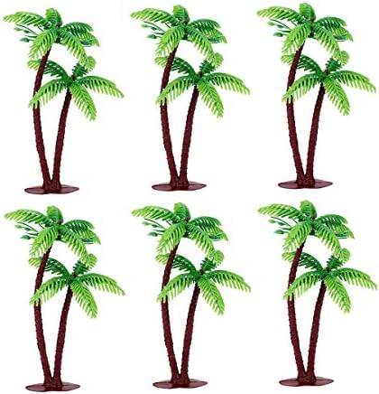 18pcs Palm Tree Cake Toppers Tropical Coconuts Cake Decor for Birthday Wedding Summer Luau Party Favors