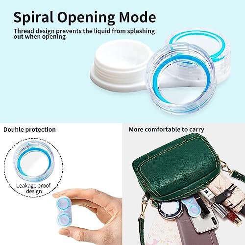 ofone Clear Contact Lens Case 6 Pack, Portable Contact Cases Kit with Lens Remover Tool Tweezers Solution Bottle, Contacts Lenses Storage Container for Traveling (Transparent)