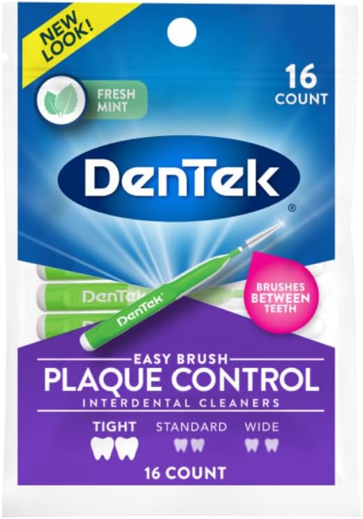 DenTek Easy Brush Fresh Mint Extra Tight Interdental Cleaners 16 Count (Pack of 1)