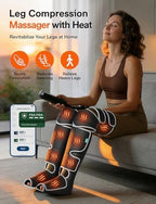 ALLJOY Leg Massager for Circulation and Pain Relief FSA, Gifts for Men Women Dad Mom, Leg Massager with Heat and Compression, 2 Heat 5 Modes 4 Intensities 4 Extenders