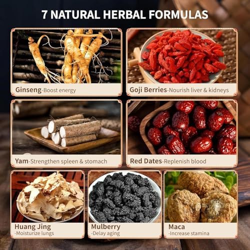 Ginseng Five Treasures Kidney Tea, Traditional Chinese Herbal TeaBags, Natural Kidney Cleanse Detox Tea for Women & Men, 7 Precious Ingredients Formula(1 Pack/25 Bags)