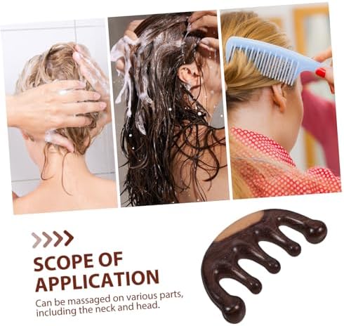 FRCOLOR Wide Tooth Massage Comb Wooden Five-tooth Hair Detangler for Scalp Relaxation and Relief Lightweight and Portable Massage Tool for Women