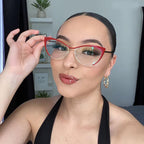 KFPH Fashion Cat Eye Blue Light Glasses for Women Cute Bluelight Blocking Fake Gaming Computer Glasses Metal Frames