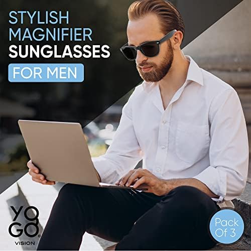 Yogo Vision Reader Sunglasses for Women and Men, UV400 Tinted Reading Sunglasses 3-Pk