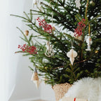 ABOOFAN 6pcs Glitter Artificial Berry Stems for Christmas Decorations Festive Xmas Tree Ornaments Easy to Install Holiday Decor for Weddings and Parties