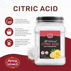 Citric Acid 2.2 LB Jar - Pure, All Natural, Food Grade, Non-GMO Citric Acid Powder for Cleaning, Bath Bombs, Preserving | Fine Granular & Premium Quality by Spicy World