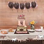 Cowgirl Cake Topper Western Cowgirl Cake Decorations Glitter Cowgirl Horse Cake Toppers for Girls Women Cowgirls Happy Birthday Party Supplies