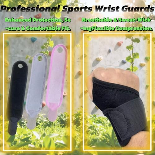 Kids Wrist Support Brace (Set of 4) - 2 Black, 1 Pink, 1 Gray for Left & Right Hand, Youth/Child Sports & Daily Activities, 13x3 Inches