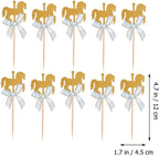 ABOOFAN Carousel Horse Cake Toppers 40Pcs Creative Cupcake Decorations for Birthday Wedding Baby Shower Party Cake Insert Accessories