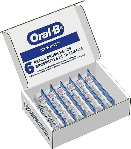 Oral-B 3D White Replacement Brush Heads for an Oral-B Electric Toothbrush, Pack of 6