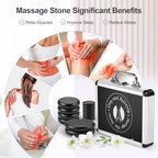 Hot Stones Massage Set, 14Pcs Basalt Portable Stone Kit with Warmer, Professional Rocks for Home Spa Warming Therapy Relaxing Pain Relief