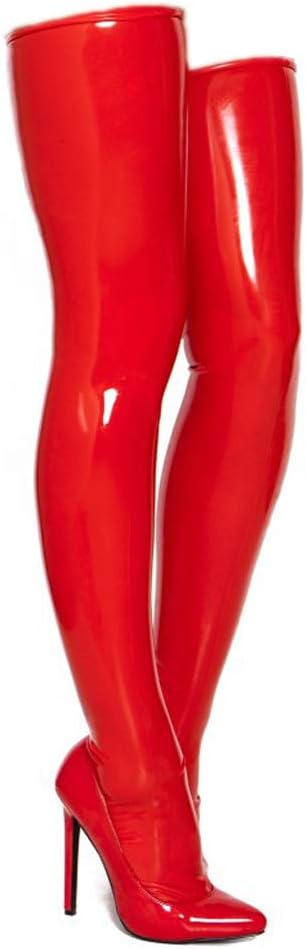 Women's Latex Rubber Thigh High Long Stockings