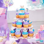 48PCS Edible Under The Sea Cupcake Topper Edible Starfish Octopus Crab Jellyfish Dolphin Starfish Seahorse Cupcake Picks for Under the Sea Baby Shower Boys Girls Birthday Party Decorations