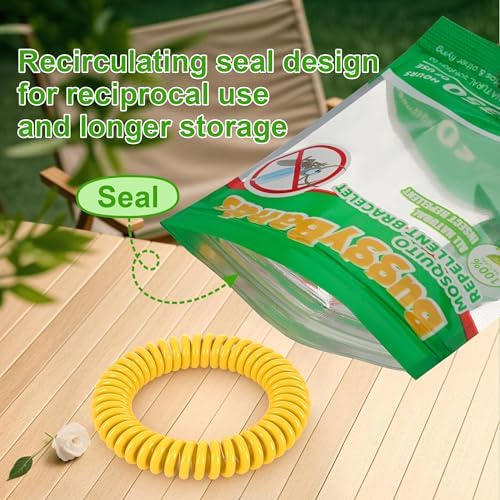 48 Pack Mosquito Repellent Bracelets for Adults & Kids, Individually Wrapped, DEET Free Natural and Waterproof Bands