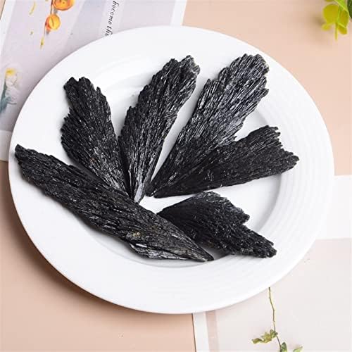 Meditation Home Decor, 1pcs Natural Quartz Feather Shape Black Tourmaline Mineral Jet Stone Crystal Cluster Home Decor Collect Minerals Divination Gifts,Natural Crystal (Size : 10-30g)
